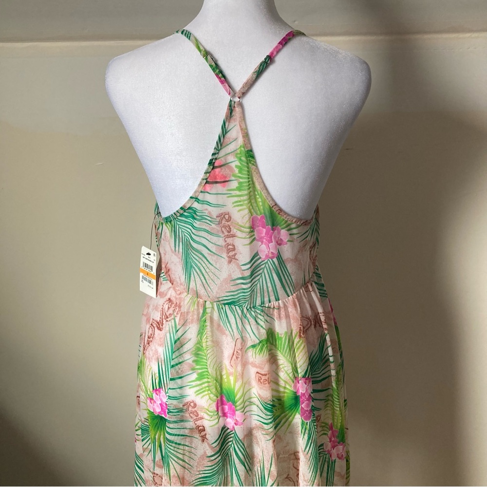 Betsey Johnson Knit Chiffon Midi Slip Floral High Low Dress size Small - Picture 5 of 7